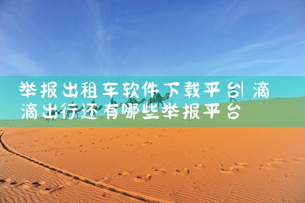 举报出租车软件下载平台