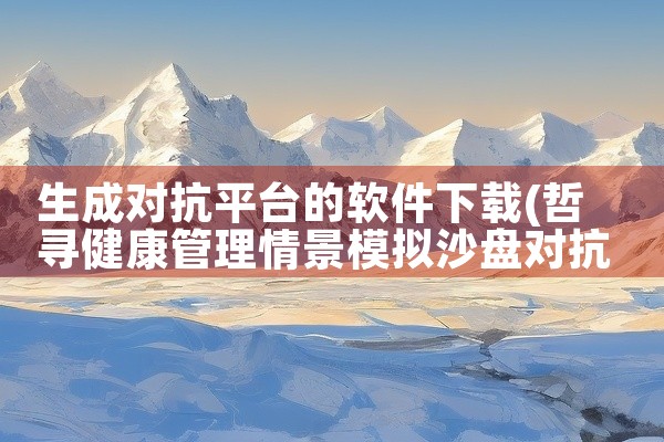 生成对抗平台的软件下载